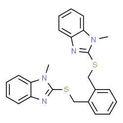 ChemSpider 2D Image | 2,2'-[1,2-Phenylenebis(methylenesulfanediyl)]bis(1-methyl-1H-benzimidazole) | C24H22N4S2