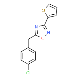 ChemSpider 2D Image | 5-(4-Chlorobenzyl)-3-(2-thienyl)-1,2,4-oxadiazole | C13H9ClN2OS