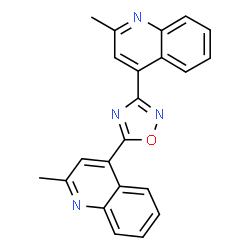 ChemSpider 2D Image | 4,4'-(1,2,4-Oxadiazole-3,5-diyl)bis(2-methylquinoline) | C22H16N4O