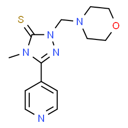 ChemSpider 2D Image | 4-Methyl-2-(4-morpholinylmethyl)-5-(4-pyridinyl)-2,4-dihydro-3H-1,2,4-triazole-3-thione | C13H17N5OS