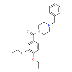 ChemSpider 2D Image | (4-Benzyl-1-piperazinyl)(3,4-diethoxyphenyl)methanethione | C22H28N2O2S