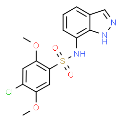ChemSpider 2D Image | 4-Chloro-N-(1H-indazol-7-yl)-2,5-dimethoxybenzenesulfonamide | C15H14ClN3O4S