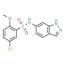 ChemSpider 2D Image | 5-Chloro-N-(1H-indazol-6-yl)-2-methoxybenzenesulfonamide | C14H12ClN3O3S