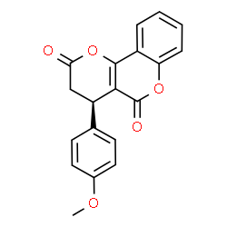 ChemSpider 2D Image | (4R)-4-(4-Methoxyphenyl)-3,4-dihydro-2H,5H-pyrano[3,2-c]chromene-2,5-dione | C19H14O5