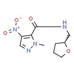 ChemSpider 2D Image | 1-METHYL-4-NITRO-N-[(OXOLAN-2-YL)METHYL]-1H-PYRAZOLE-5-CARBOXAMIDE | C10H14N4O4