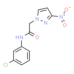 ChemSpider 2D Image | N-(3-Chlorophenyl)-2-(3-nitro-1H-pyrazol-1-yl)acetamide | C11H9ClN4O3