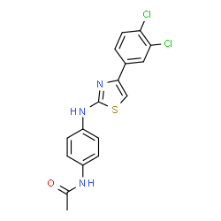 ChemSpider 2D Image | N-(4-{[4-(3,4-Dichlorophenyl)-1,3-thiazol-2-yl]amino}phenyl)acetamide | C17H13Cl2N3OS
