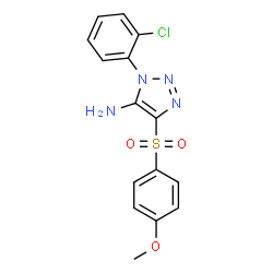 ChemSpider 2D Image | 1-(2-Chlorophenyl)-4-[(4-methoxyphenyl)sulfonyl]-1H-1,2,3-triazol-5-amine | C15H13ClN4O3S