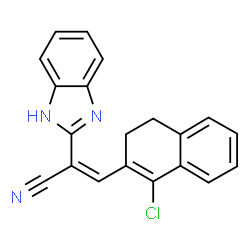 ChemSpider 2D Image | (2Z)-2-(1H-Benzimidazol-2-yl)-3-(1-chloro-3,4-dihydro-2-naphthalenyl)acrylonitrile | C20H14ClN3