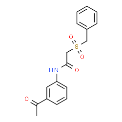 ChemSpider 2D Image | N-(3-Acetylphenyl)-2-(benzylsulfonyl)acetamide | C17H17NO4S