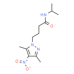 ChemSpider 2D Image | 4-(3,5-Dimethyl-4-nitro-1H-pyrazol-1-yl)-N-isopropylbutanamide | C12H20N4O3