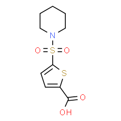 ChemSpider 2D Image | 5-(1-Piperidinylsulfonyl)-2-thiophenecarboxylic acid | C10H13NO4S2
