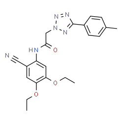 ChemSpider 2D Image | N-(2-Cyano-4,5-diethoxyphenyl)-2-[5-(4-methylphenyl)-2H-tetrazol-2-yl]acetamide | C21H22N6O3