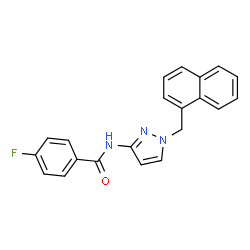 ChemSpider 2D Image | 4-Fluoro-N-[1-(1-naphthylmethyl)-1H-pyrazol-3-yl]benzamide | C21H16FN3O