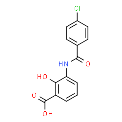 ChemSpider 2D Image | 3-(4-Chlorobenzamido)-2-hydroxybenzoic acid | C14H10ClNO4
