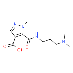 ChemSpider 2D Image | 5-{[3-(Dimethylamino)propyl]carbamoyl}-1-methyl-1H-pyrazole-4-carboxylic acid | C11H18N4O3