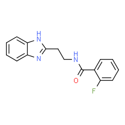 ChemSpider 2D Image | N-[2-(1H-Benzimidazol-2-yl)ethyl]-2-fluorobenzamide | C16H14FN3O