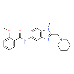 ChemSpider 2D Image | 2-Methoxy-N-[1-methyl-2-(1-piperidinylmethyl)-1H-benzimidazol-5-yl]benzamide | C22H26N4O2