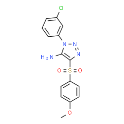 ChemSpider 2D Image | 1-(3-Chlorophenyl)-4-[(4-methoxyphenyl)sulfonyl]-1H-1,2,3-triazol-5-amine | C15H13ClN4O3S