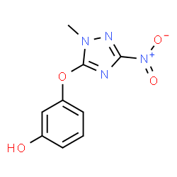 ChemSpider 2D Image | 3-[(1-Methyl-3-nitro-1H-1,2,4-triazol-5-yl)oxy]phenol | C9H8N4O4