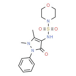 ChemSpider 2D Image | N-(1,5-Dimethyl-3-oxo-2-phenyl-2,3-dihydro-1H-pyrazol-4-yl)-4-morpholinesulfonamide | C15H20N4O4S