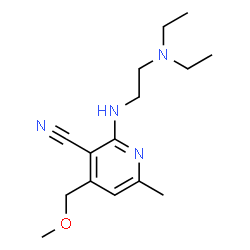 ChemSpider 2D Image | 2-{[2-(Diethylamino)ethyl]amino}-4-(methoxymethyl)-6-methylnicotinonitrile | C15H24N4O