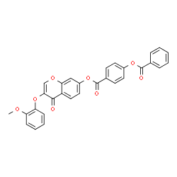 ChemSpider 2D Image | 3-(2-Methoxyphenoxy)-4-oxo-4H-chromen-7-yl 4-(benzoyloxy)benzoate | C30H20O8