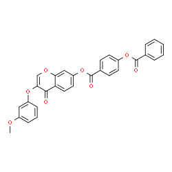 ChemSpider 2D Image | 3-(3-Methoxyphenoxy)-4-oxo-4H-chromen-7-yl 4-(benzoyloxy)benzoate | C30H20O8
