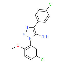 ChemSpider 2D Image | 1-(5-Chloro-2-methoxyphenyl)-4-(4-chlorophenyl)-1H-1,2,3-triazol-5-amine | C15H12Cl2N4O