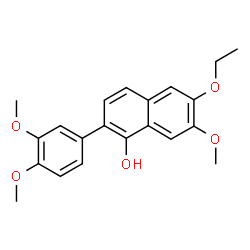 ChemSpider 2D Image | 2-(3,4-Dimethoxyphenyl)-6-ethoxy-7-methoxy-1-naphthol | C21H22O5