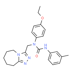 ChemSpider 2D Image | 1-(4-Ethoxyphenyl)-3-(3-methylphenyl)-1-(6,7,8,9-tetrahydro-5H-[1,2,4]triazolo[4,3-a]azepin-3-ylmethyl)urea | C24H29N5O2