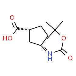 ChemSpider 2D Image | (1r,3s)-3-{[(tert-butoxy)carbonyl]amino}cyclopentane-1-carboxylic acid | C11H19NO4
