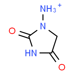 ChemSpider 2D Image | 2,4-Dioxo-1-imidazolidinaminium | C3H6N3O2