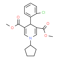 ChemSpider 2D Image | Dimethyl 4-(2-chlorophenyl)-1-cyclopentyl-1,4-dihydro-3,5-pyridinedicarboxylate | C20H22ClNO4