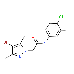ChemSpider 2D Image | 2-(4-Bromo-3,5-dimethyl-1H-pyrazol-1-yl)-N-(3,4-dichlorophenyl)acetamide | C13H12BrCl2N3O