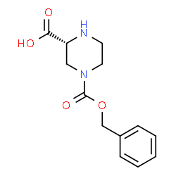 ChemSpider 2D Image | (R)-4-(Benzyloxycarbonyl)piperazine-2-carboxylic acid | C13H16N2O4