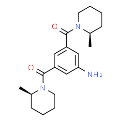 ChemSpider 2D Image | (5-Amino-1,3-phenylene)bis{[(2R)-2-methyl-1-piperidinyl]methanone} | C20H29N3O2