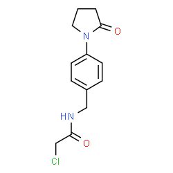 ChemSpider 2D Image | 2-Chloro-N-[4-(2-oxo-1-pyrrolidinyl)benzyl]acetamide | C13H15ClN2O2
