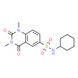 ChemSpider 2D Image | N-Cyclohexyl-1,3-dimethyl-2,4-dioxo-1,2,3,4-tetrahydro-6-quinazolinesulfonamide | C16H21N3O4S