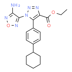 ChemSpider 2D Image | Ethyl 1-(4-amino-1,2,5-oxadiazol-3-yl)-5-(4-cyclohexylphenyl)-1H-1,2,3-triazole-4-carboxylate | C19H22N6O3