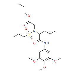 ChemSpider 2D Image | Propyl N-{1-oxo-1-[(3,4,5-trimethoxyphenyl)amino]-2-pentanyl}-N-(propylsulfonyl)glycinate | C22H36N2O8S