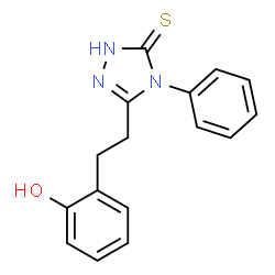 ChemSpider 2D Image | 5-[2-(2-Hydroxyphenyl)ethyl]-4-phenyl-2,4-dihydro-3H-1,2,4-triazole-3-thione | C16H15N3OS