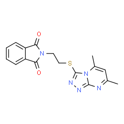 ChemSpider 2D Image | 2-{2-[(5,7-Dimethyl[1,2,4]triazolo[4,3-a]pyrimidin-3-yl)sulfanyl]ethyl}-1H-isoindole-1,3(2H)-dione | C17H15N5O2S