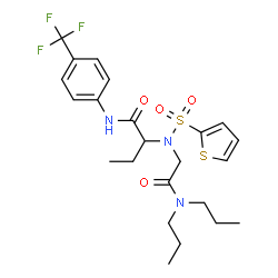 ChemSpider 2D Image | 2-{[2-(Dipropylamino)-2-oxoethyl](2-thienylsulfonyl)amino}-N-[4-(trifluoromethyl)phenyl]butanamide | C23H30F3N3O4S2