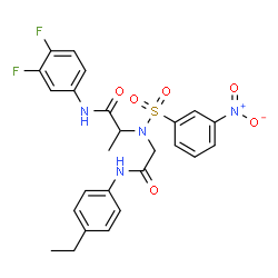 ChemSpider 2D Image | N-(3,4-Difluorophenyl)-N~2~-{2-[(4-ethylphenyl)amino]-2-oxoethyl}-N~2~-[(3-nitrophenyl)sulfonyl]alaninamide | C25H24F2N4O6S