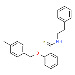 ChemSpider 2D Image | 2-[(4-Methylbenzyl)oxy]-N-(2-phenylethyl)benzenecarbothioamide | C23H23NOS