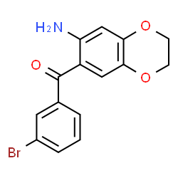 ChemSpider 2D Image | 7-(3-bromobenzoyl)-2,3-dihydro-1,4-benzodioxin-6-amine | C15H12BrNO3