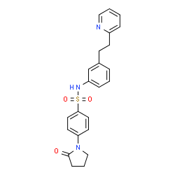 ChemSpider 2D Image | 4-(2-Oxo-1-pyrrolidinyl)-N-{3-[2-(2-pyridinyl)ethyl]phenyl}benzenesulfonamide | C23H23N3O3S