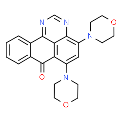ChemSpider 2D Image | 4,6-Di(4-morpholinyl)-7H-benzo[e]perimidin-7-one | C23H22N4O3