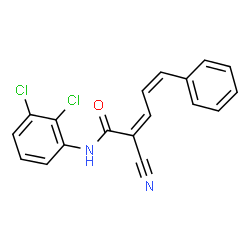ChemSpider 2D Image | (2Z,4Z)-2-Cyano-N-(2,3-dichlorophenyl)-5-phenyl-2,4-pentadienamide | C18H12Cl2N2O